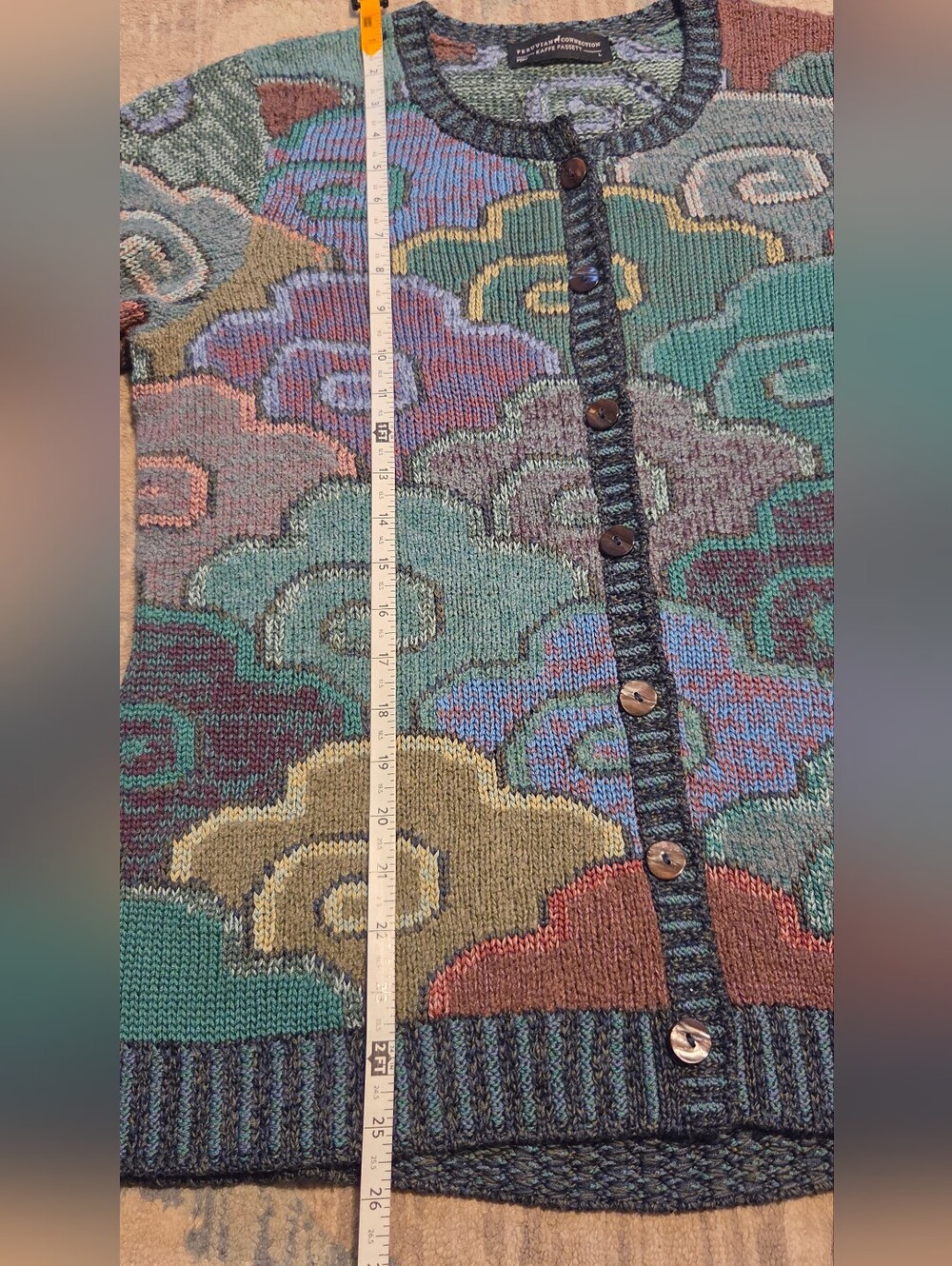 Peruvian Connection Kaffe Fassett Abiquiu Cardigan. Size L. Like New - Picture 5 of 6